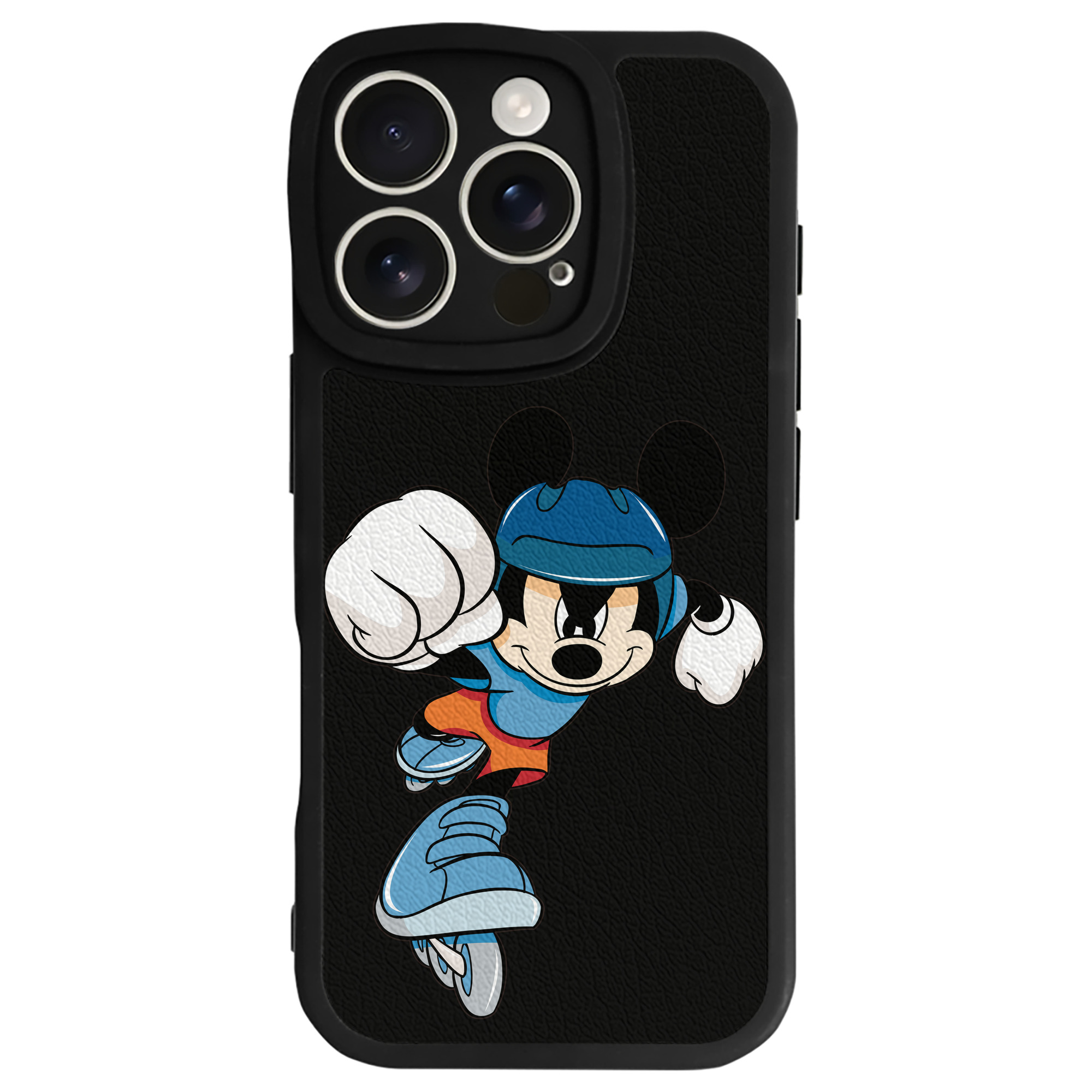 （画像用） ミッキーマウス Mickey Mouse 【iPhone 16シリーズ対応】シリコンスマホケース（レザー調） 材質：シリコン